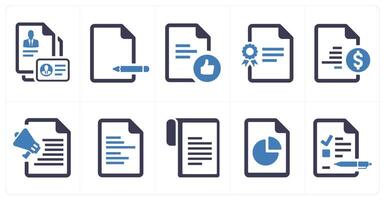 A set of 10 web marketing icons as identification card, edit document, approved document vector