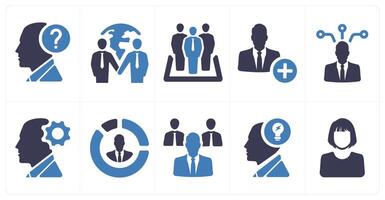 A set of 10 web marketing icons as help, partnership, business managers vector