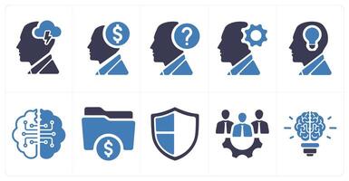 A set of 10 web marketing icons as brainstorming, finance manager, help vector