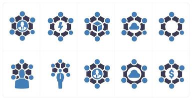 A set of 10 web marketing icons as group connection, group clash, group network vector