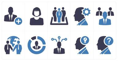 A set of 10 web marketing icons as businessman, business woman, business managers vector