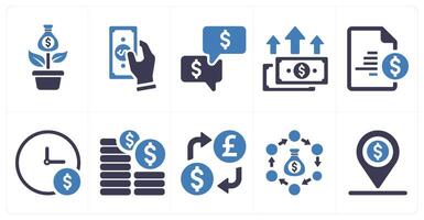 A set of 10 web marketing icons as money plant, cash, money vector