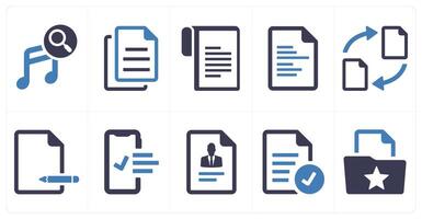 A set of 10 web marketing icons as search content, content document, document vector