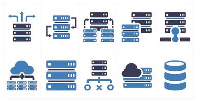 A set of 10 web marketing icons as server connectivity, hosting, hosting server vector