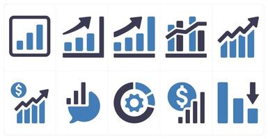 A set of 10 web marketing icons as graph, growth, statistics vector