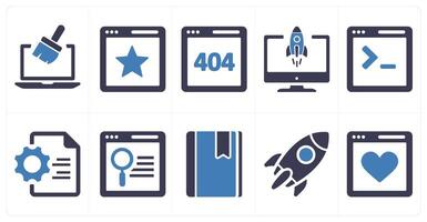 A set of 10 web marketing icons as website repair, website rating, website error vector