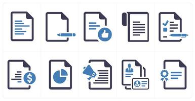 A set of 10 web marketing icons as content document, edit document, approved document vector