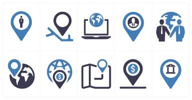 A set of 10 web marketing icons as human, gps, global business vector