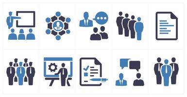 un conjunto de 10 web márketing íconos como presentación, red, comunicación vector