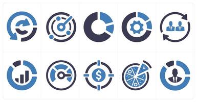 A set of 10 web marketing icons as data analysis, performance, pie chart vector