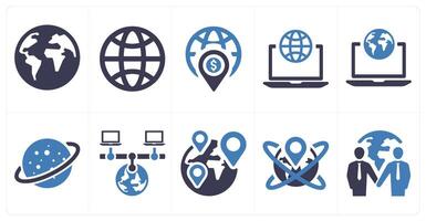 A set of 10 web marketing icons as global, world, location vector