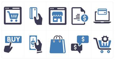A set of 10 web marketing icons as cart, card payment, shopping store vector