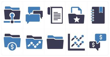 A set of 10 web marketing icons as share folder, chat, document vector