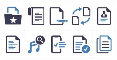 A set of 10 web marketing icons as favorite document, document, edit document vector
