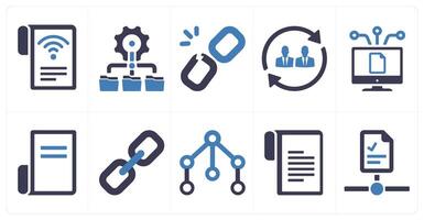 A set of 10 web marketing icons as online blogging, network, connection vector