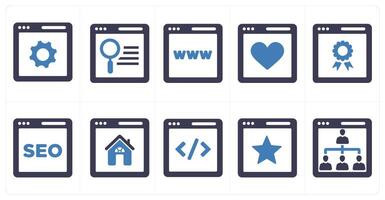 A set of 10 web marketing icons as seo optimization, search webpage, www vector