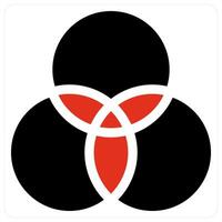 circles and intersection icon concept vector