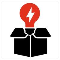 Box and innovation icon concept vector