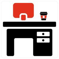 office desk and furniture icon concept vector