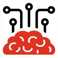 Brain solution and artificial intelligence icon concept vector