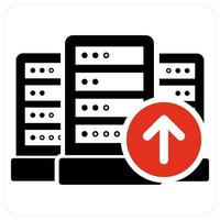 Upload on Server and send icon concept vector
