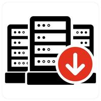 Download From Server and server icon concept vector