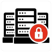 Server Security and secure server icon concept vector