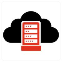Cloud Server and hosting icon concept vector