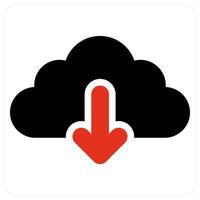 Cloud Download and down icon concept vector
