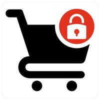 Cart Security and security icon concept vector