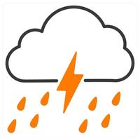 Lightning Rain and thunder icon concept vector
