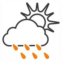Cloudy And Rain and rain icon concept vector