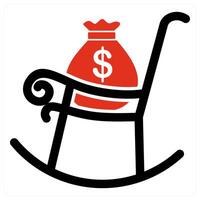 Pension and dollar icon concept vector