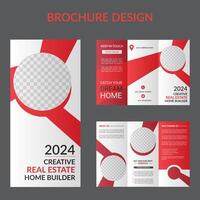 Awesome Business and Professional Print Tri-Fold Brochure Template vector