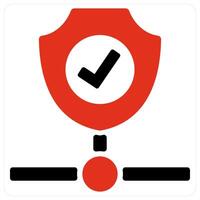 Firewall Security and check icon concept vector