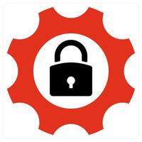 Security Setting and gear icon concept vector