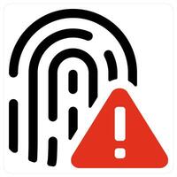 Fingerprint Error and wrong icon concept vector