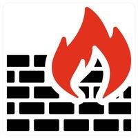 Firewall and secure icon concept vector