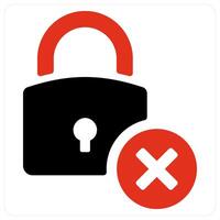 No Security and not safe icon concept vector