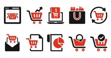 A set of 10 ecommerce icons as online cart, ecommerce, checkout vector
