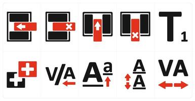 A set of 10 editing tools icons as insert row, delete row, insert coloumn vector