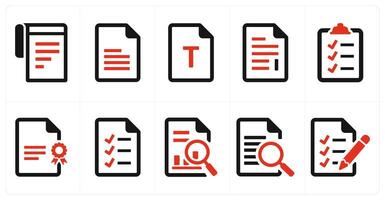 A set of 10 File icons as document, paper, horizontal document vector