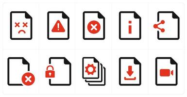 A set of 10 File icons as document, paper, horizontal document vector
