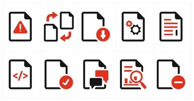 A set of 10 File icons as document, paper, horizontal document vector
