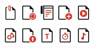 A set of 10 File icons as document, paper, horizontal document vector