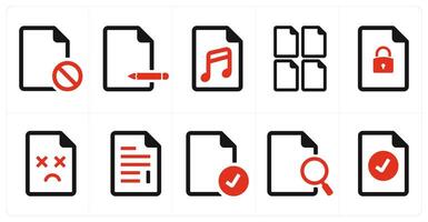 A set of 10 File icons as document, paper, horizontal document vector