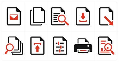 A set of 10 File icons as document, paper, horizontal document vector