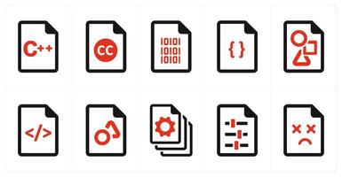 A set of 10 File icons as document, paper, horizontal document vector