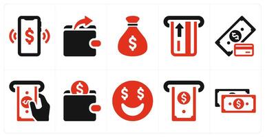 A set of 10 finance and money icons as money transfer, expenses, funds vector