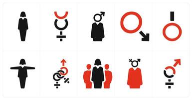 A set of 10 gender icons as Symbol, pride, bisexual vector